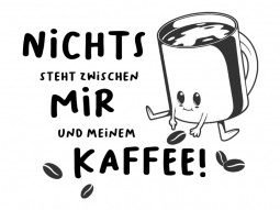 Wandtattoo Zwischen mir und meinem Kaffee Motivansicht