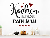 Wandtattoo Kochen macht glücklich