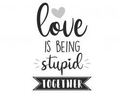 Wandtattoo Love is being stupid together Motivansicht