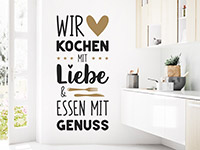 Wandtattoo Wir kochen mit Liebe