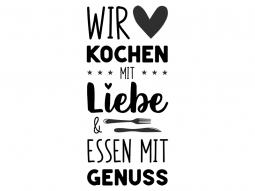 Wandtattoo Wir kochen mit Liebe Motivansicht