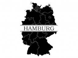Wandtattoo Deutschlandkarte mit Städtename Motivansicht