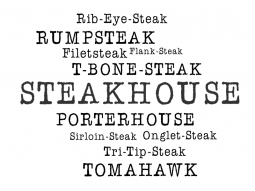 Wandtattoo Wortwolke Steakhouse Motivansicht