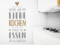 Wandtattoo Wenn wir mit Liebe kochen