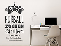 Wandtattoo Fußball Zocken Chillen