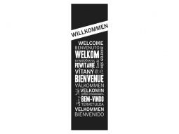 Wandtattoo Wandbanner Willkommen International Motivansicht