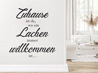 Wandtattoo Zuhause Lachen Willkommen