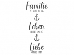 Wandtattoo Familie Leben Liebe Anker Motivansicht