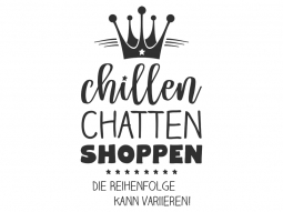 Wandtattoo Chillen Chatten Shoppen Motivansicht