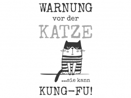 Wandtattoo Warnung vor der Katze Motivansicht