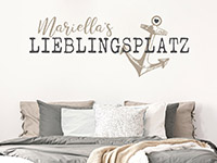 Wandtattoo Lieblingsplatz mit Wunschname