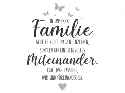 Wandtattoo In unserer Familie mit Herz Motivansicht