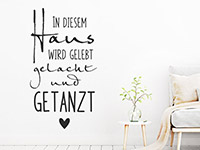 Wandtattoo In diesem Haus wird getanzt