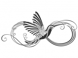 Wandtattoo Infinity Ornament mit Vogel Motivansicht