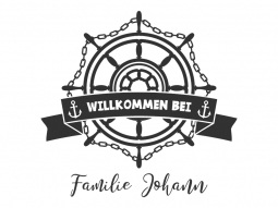 Wandtattoo Maritimes Willkommen mit Familienname Motivansicht