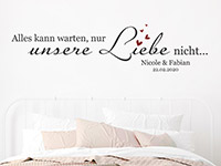 Wandtattoo Unsere Liebe mit Namen und Datum