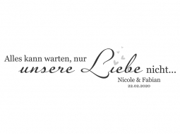 Wandtattoo Unsere Liebe mit Namen und Datum Motivansicht