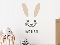 Wandtattoo Frecher Hase mit Wunschname