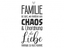 Wandtattoo Familie Chaos Liebe Motivansicht