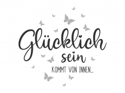 Wandtattoo Glücklich sein kommt von Innen Motivansicht