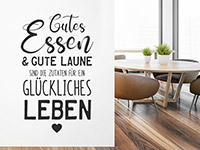 Wandtattoo Gutes Essen und gute Laune