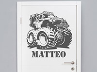 Wandtattoo Cooler Monstertruck mit Wunschname