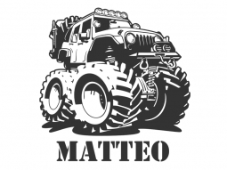 Wandtattoo Cooler Monstertruck mit Wunschname Motivansicht