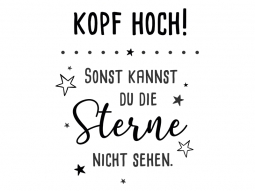 Wandtattoo Kopf hoch Motivansicht