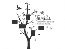 Wandtattoo Familienbaum mit Fotorahmen Motivansicht