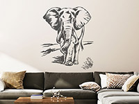 Wandtattoo Elefant