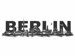 Wandtattoo Skyline Berlin Schriftzug Motivansicht