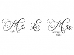 Wandtattoo Mr. right & Mrs. always right Motivansicht