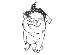 Wandtattoo Süßes Schweinchen Motivansicht