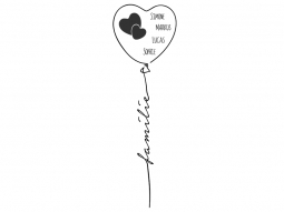 Wandtattoo Familienballon mit Wunschnamen Motivansicht