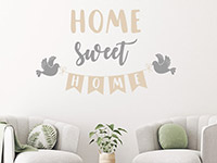 Wandtattoo Home sweet home mit Girlande