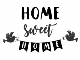 Wandtattoo Home sweet home mit Girlande Motivansicht