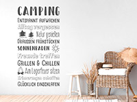 Wandtattoo Camping