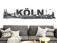 Wandtattoo Skyline Köln Schriftzug