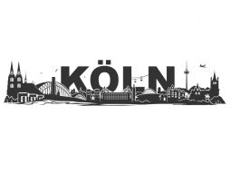 Wandtattoo Skyline Köln Schriftzug Motivansicht