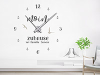 Wandtattoo Uhr Moin Zuhause mit Name