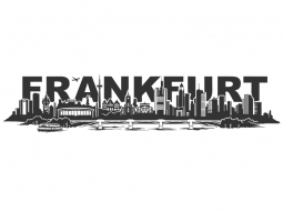 Wandtattoo Skyline Frankfurt Schriftzug Motivansicht