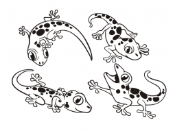 Wandtattoo Quirlige Geckos Motivansicht