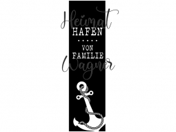 Wandtattoo Wandbanner Heimathafen mit Wunschname Motivansicht