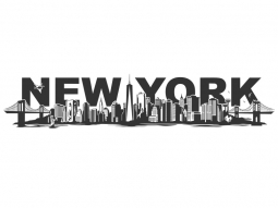 Wandtattoo Skyline New York Schriftzug Motivansicht
