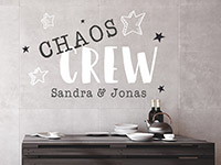 Wandtattoo Chaos Crew mit Wunschnamen