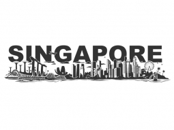 Wandtattoo Skyline Singapore Schriftzug Motivansicht
