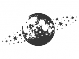 Wandtattoo Mond mit Sternen Motivansicht