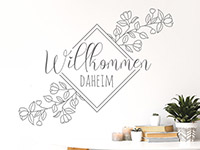 Wandtattoo Vintage Willkommen daheim