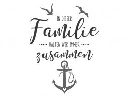 Wandtattoo In dieser Familie mit Anker Motivansicht