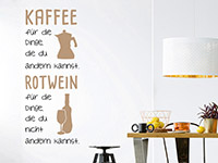 Wandtattoo Kaffee und Rotwein